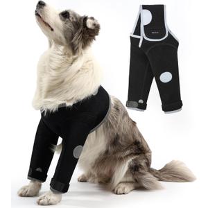 Dog Recovery Suit, Medical Cone Alternative, Abrasion Resistant Dog Recovery Sleeve, Washable 3mm Thick and Waterproof, Pet Wounds Prevent Licking, Bite, Being Wet, and Keep Dry (XL, Front Both Leg Sleeves)
