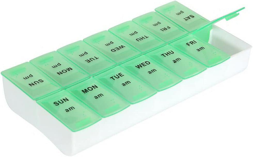 7 Day Pill Organizer AM and PM (Green)