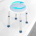 GreenChief 360 Degree Swivel Shower Seat, Small Shower Chair for Bathtub, Adjustable Height for Elderly, Handicap, Senior, Adults (300lbs), Aluminium, Blue