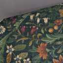 57 Dark Green Washable Floral Area Rug,Vintage Boho Soft Low-Pile Living Room Rugs, Stain Resistant Botanical Non-Slip Carpet for Bedroom,Dining Room, Kids Nursery,Home Decor