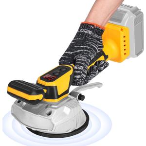 Cordless Tile Vibration Tool for DeWALT 20V Max Battery: Portable Tiler Vibration Leveling Machine with 8 Adjustable Speed,Suction Cup,Digital Display for Floor,Tile,Wall (Yellow)