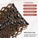 LONAI Black Hair Extension,9PCS 22" Curly Clip in Hair Extensions LN002 Long Soft Thick Synthetic Hairpieces for Women-Dark Brown to Caramel Brown