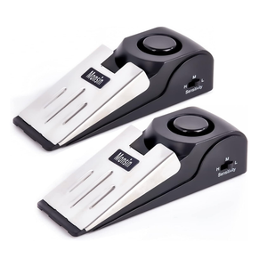 Door Stop Alarm, Door Stopper with 120DB Security Alarm, Floor Wedge Doorstop for Travel Apartment Home House (Pack of 2)