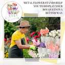 Flower Display Stand with Buckets 3 Layers, White, 1 Set