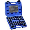 Orion Motor Tech 16pc Locking Lug Nut Master Key Set, SAE & Metric Wheel Lock Removal Kit for Removing Locking Spline Star Hex and Fluted Hex Lug Nuts, Lug Nut Remover Set for Mechanics and More (Blue)