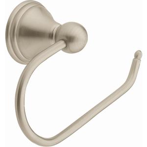 Moen Preston Collection Spot Resist Brushed Nickel Single Post Toilet Paper Holder, Wall Mounted Toilet Roll Holder, DN8408BN (2-3/8 x 6-1/2 Inch)