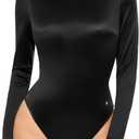 Popilush Long Sleeve Body Suits Womens Turtle Neck Bodysuits Full Body Shapewear Tummy Control Tops Spring Summer Outfits
