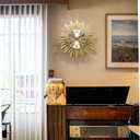 Large Wall Clock, Gold Mid Century Wall Clock for Living Room Decor | 23" Non-Ticking Wall Clocks for Living Room Decor,Battery Operated Wall Clock for Bedroom&Living Room, 23inch-normal