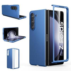 Foluu Slim Fit Case for Samsung Galaxy Z Fold 5 Case, with Front Built-in Screen Protector, Ultra Thin Matte PC Protective Cover for Samsung Galaxy Z Fold5 5G 2023 (Blue)