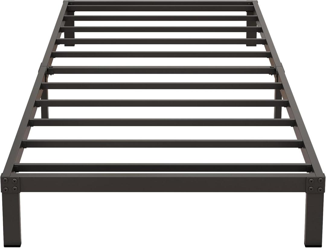 9 Inch Low Twin Bed Frames Heavy Duty Metal Platform, No Box Spring Needed, Easy Assembly Mattress Foundation, No Noise, Black