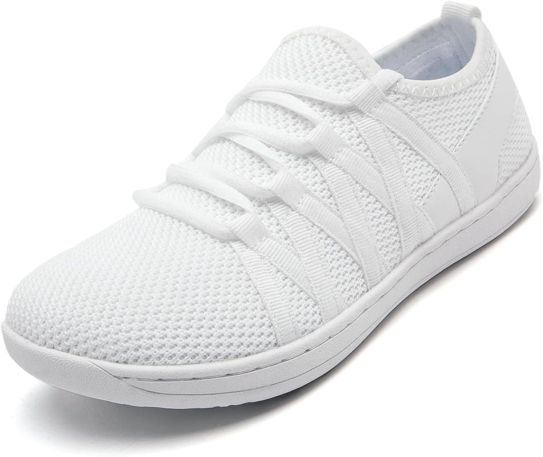 Barefoot Shoes for Womens Minimalist Fashion Sneaker Lightweight Wide Toe Box Zero-Drop Sole Tennis Walking Running Wokout Hike Shoes (6.5, White)