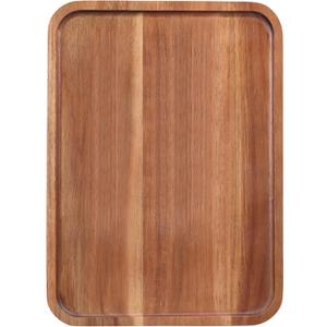 Large Serving Platters Wooden Charcuterie Boards for Party Food Dish Rectangle Acacia Wood Trays Home Decor Cheese Board Snack Appetizer Plates Rectangular Kitchen Dinner Platter Cookie Dessert Tray (14" x 10" x 0.8")