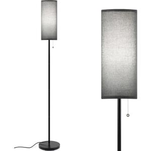 Coucrek Floor Lamp for Living Room, 3 Color Temperature Modern Standing Lamps, Minimalist Pole Lamp Tall Lamps for Bedroom, Living Room, Office, Kids Room, Reading, Black Lampshade