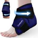 Comfpack Ankle Ice Pack Wrap for Swelling, Heel Ice Pack for Pain Relief, Hot Cold Therapy Cold Pack for Plantar Fasciitis, Achilles Tendonitis, Ankle Sprain, Foot Pain, Navy