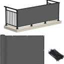 LOVE STORY 3'x10' Charcoal Balcony Privacy Screen Fence Cover (HDPE) UV Protection Weather-Resistant 3 FT Height Shield for Deck, Patio, Backyard, Outdoor Pool, Porch, Railing