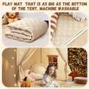 Kids Play Tent with Padded Mat, Play Tent for Toddlers, Large Kids Tent Indoor Playhouse, Play House Tent Princess Play Cottage for Girls Toy House Birthday Gift, 57 Inches L X 35.5 Inches W X 53 Inches H