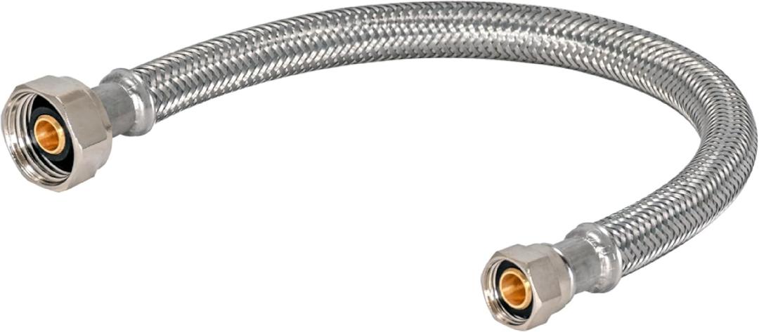 Eastman 72 inch Steel-Flex Braided Faucet Connector, 1/2 Inch FIP x 3/8 Inch Compression, Stainless Steel Faucet Supply Line, 48303