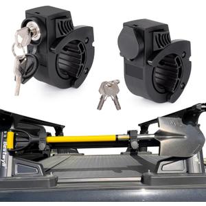 Shovel Holder Rubber Grip Mount Kit with lock Fits 0.79"-1.79" Diameter Tools Handles Quick-Release for Off-road Vehicle Roof Rack Molle Panels SUV Trucks UTV ATV M6 Nut