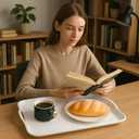 2 Pcs Serving Platters and Trays, 16" x 10" Rectangle Melamine Serving Platter Large Servings Dishes White Reusable Tray for Wedding Decor Snack Fruit Desserts Pantry Organization