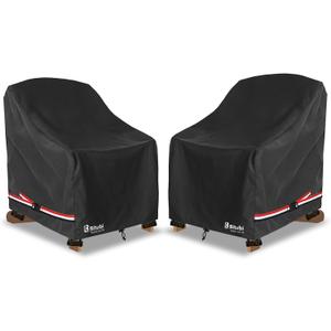 Bitubi Waterproof 2 Pack Patio Adirondack Chair Cover for Outdoor Chair Size Up to 32W x 35D x 36H inch,Outdoor Lawn Patio Furniture Covers (Black)