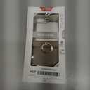 Genuine Leather Case for Samsung Galaxy Z Flip, Military-Grade Drop Protection, Hinge Protection Cover with Ring Kickstand, Gold Trim (Dark Gray, Z Flip7 FE)