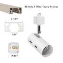 H System Line Voltage Track Lighting Heads Fixture E26 Edison Screw Base Compatible H Type 3-Wire Single Circuit Track Systems for PAR20, R20, PAR30, BR30, BR40, PAR38 Light Bulbs (White)