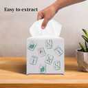 Grace Yonks Whimsical Tissue Box Cover Square - Holiday Mahjong Doodles Design 5.2" PU Leather Holder for Vanity, Desk, or Bathroom Counter - Cube Case for Facial Tissues. (110)
