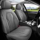 Car Seat Covers Front Seats, Comfortable Leather Car Seat Covers, Waterproof Front Seat Covers for Cars, Luxury Automotive Seat Protecor Covers for Most Sedans SUV Pick-up Truck (Gray)
