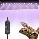 UVB Light for Reptiles, 10W HO LED UVB Reptile Light Fixture UVA UVB Lamp Bulb Terrarium Light with Timer and 5 Adjustable Brightness for Bearded Dragon Turtle Snake Crested Gecko Chameleon, 12 Inch