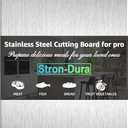 Stron-Dura Cutting Board, Stainless Steel Cutting Board, Foodgrade Cutting Boards for Kitchen, Titanium Cutting Board for Meat,Fruit, Vegetables, Double Side Use, Odor free, S size, 11.5" * 8"