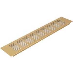 Vent Systems 15.75 x 3.15 Inch (Outer Size) Rectangular Door Vent - Gold Aluminum Vent Cover Toe Kick Vent Cover - HVAC for Home Cabinet Vent - Intake/Exhaust Door Return Air Vent