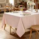 Laolitou Light Pink Checkered Table Cloth 6 Foot Rectangle Table Gingham Textured Cotton Linen Tablecloth Wrinkle Free Stain Resistant Plaid Table Cover for Dining Kitchen, 60"X84"