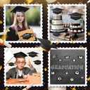 2 x Fuutreo 120 Pcs Glitter Grad Caps Cutouts with 120 Glue Points, 6 inch, 4 inch, 3 inches Graduation Caps Glitter Confetti Class of 2025 Paper Tags for DIY Craft Bulletin Board School Supplies(Black)