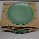 AmorArc Ceramic Dinnerware Sets for 4, 12 Pieces Handpainted Plates and Bowls Set, Scratch Resistant Stoneware Dishes Set, Dishwasher & Microwave Safe, Jade Green