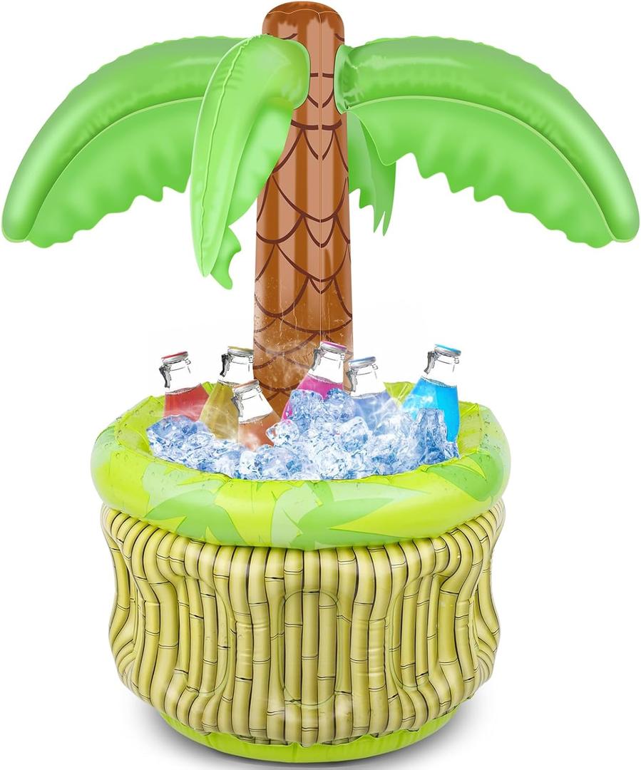 FUTUREPLUSX Inflatable Palm Tree Cooler, Drink Holder for Pool Palm Tree Blow Up Cooler Beverage Cooler for Hawaiian Party Decorations, 2 Pack