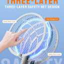 Mosiller Electric Fly Swatter Racket, 4000V Bug Zapper with 1800mah Rechargeable Battery & Dual Modes, 2 in 1 Purple Mosquito Light Killer with 3-Layer Safety Mesh for Indoor Home Patio Camp(1 Pack) Gray