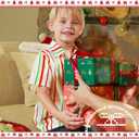 BRISIRA Boys Hawaiian Christmas Shirt Size10-15 Button Down Dress Short Sleeve Holiday Vacation Gifts for Kids Youth Teen (Stripe Xmas)