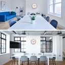 PATIKIL 8 Inch Wall Clock, Battery Operated Silent Non-Ticking Round Modern Wall Clock for Kitchen Office Bedroom Decor, Blue