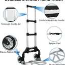Folding Hand Truck, Aluminum Foldable Dolly Cart with Silence Wheels Heavy Duty Hand Cart 180lbs Load Capacity Utility Cart for Home Office Travel Shopping