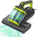 Mattress Vacuum Cleaner UV for Pet Hair,16kPa Power Suction UV Bed Vacuum Cleaner,140°F Heated Function,Ultrasonic High Tapping,HEPA Filter,Bed Vacuum for Sofa, Couch, Crib(Corded,4.5Amp)