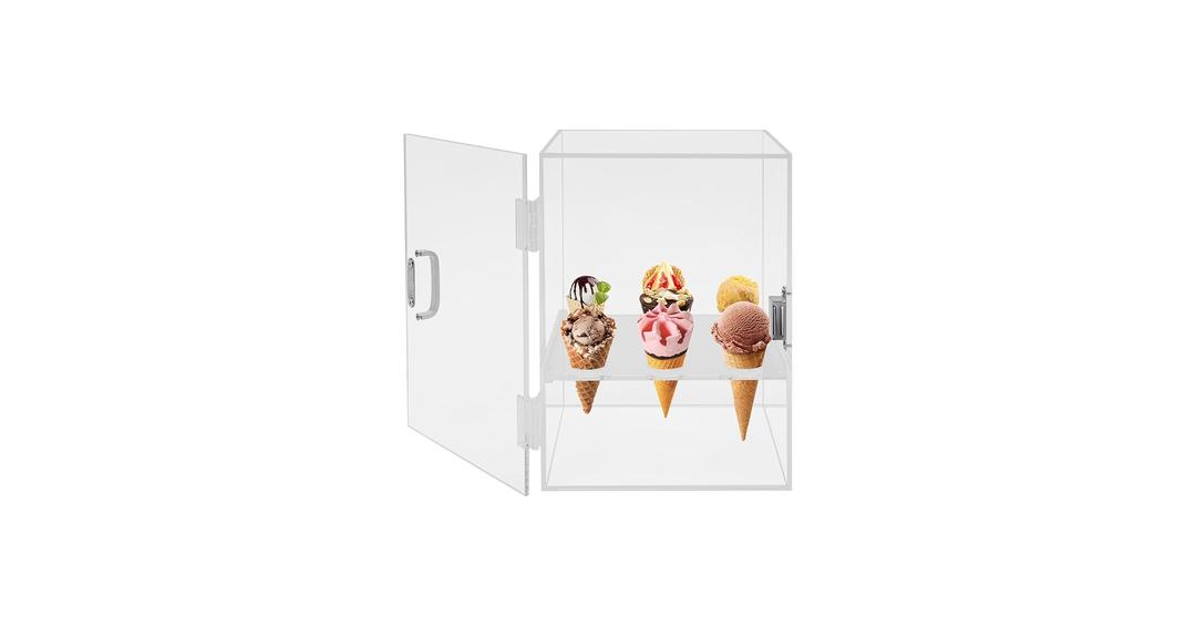 Ice Cream Cone Cabinet Enclosed 9 Holes Ice Cream Cone Holder Clear Waffle Cones Holder 9x12 - Cracked