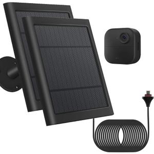 Solar Panel for Blink Camera,Compatible with Blink Outdoor 4, Camera 4W Solar Charging Board, Outdoor Camera Solar Charger, Equipped with 10 Foot Outdoor Power Cord, Adjustable Angle, IP65, Black 2Pcs