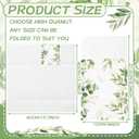 Potchen 100 Linen Feel Napkins Disposable Cloth Like Napkins Prefolded Hand Towel with Built-in Flatware Pocket Cocktail Hand Towel for Wedding Bridal Shower Supplies(100 Pcs,Green Eucalyptus Leaf)