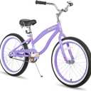JOYSTAR 20 Inch Kids Cruiser Bike for Girls Ages 6-10 Years Old Single Speed Beach Cruiser 20in Kids Bike with Coaster Brake, Purple