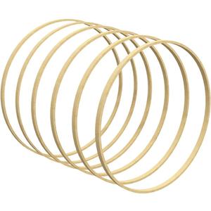 Woodpeckers 6 Pack 13 Inch Wooden Bamboo Floral Hoops Wreath Rings for DIY Wedding Wreath Decor, Dream Catcher and Macrame Wall Hanging Crafts