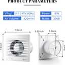 6'' Bathroom Exhaust Fan, Wall and Window Mounted Ventilation Fan, IPX2, 35dB Low Noise Quiet Operation, 18W, 188CFM, 6 Inches Duct with Plug, Fit for Bathroom, Living room, Kitchen, Garage