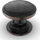 Amerdeco 10 Pack 1-1/4 inch Kitchen Cabinet Knobs Oil Rubbed Bronze Cabinet Knobs Bedroom Dresser Drawer Knobs Single Hole Cabinet Handles