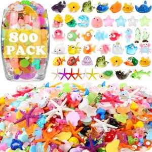 Barydat 800 Pcs Mini Resin Animals Figures Bulk Miniature Garden Accessories for Pranks Hide Party Gift Duck Tiny Resin for Crafts Micro Landscape Plant Pots Dollhouse(Stylish)