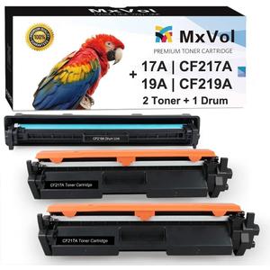 MxVol Compatible 19A Drum 17A Toner Cartridge Replacement for HP CF217A Toner and CF219A Drum for HP Pro M102w M130fw M130nw M130fn M102 M130 Printer (2 Toner+1 Drum,3-Pack)
