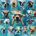 Civaner 1000 Pieces Puzzle for Adults Underwater Dog Pattern Jigsaw Puzzles Puppies Puzzle for Adults Funny Animal Jigsaw Puzzles Gifts for Family Home Decor(Underwater Dogs)